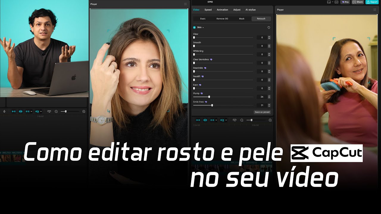 Como editar e melhorar sua pele e seu rosto em v&iacute;deo com o App CapCut