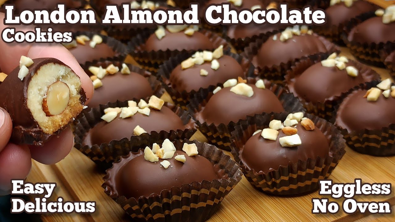 How to Make London Almond Cookies Chocolate at Home Recipe | Eggless, No Oven