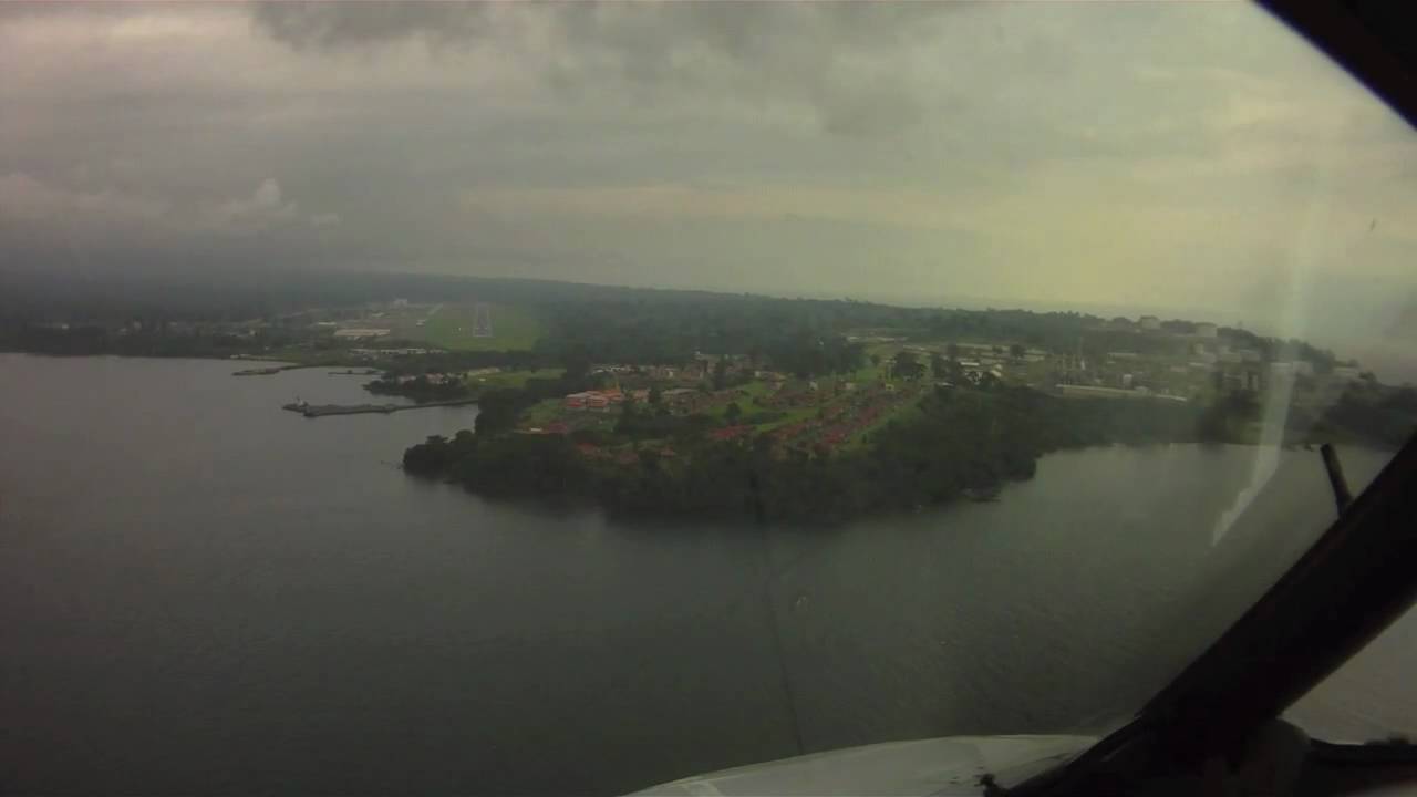 Pilot's eye view landing in Malabo