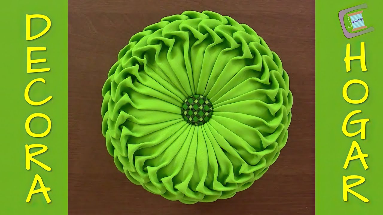 💚💚Cojín Drapeado Redondo Gama💚💚Smocking Cushion-Cushion Cover-Textile Manipulation-Almofada Capitone