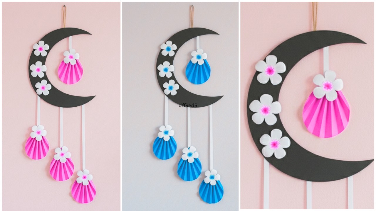 🌸 Cómo hacer FLORES de PAPEL para COLGAR ✂️ | Colgante de Pared con Flores de Papel Fáciles