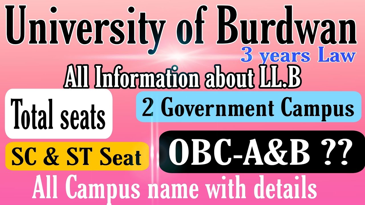 Burdwan University LLB Admission 2023 | Burdwan University All Details About LLB |
