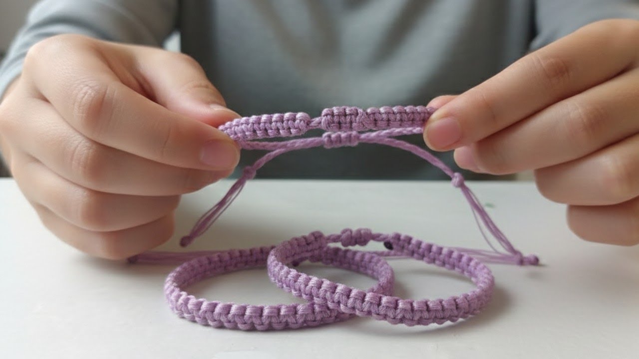 Cara Membuat Gelang dari Benang Jahit Mudah | Gelang Macrame Benang Jahit