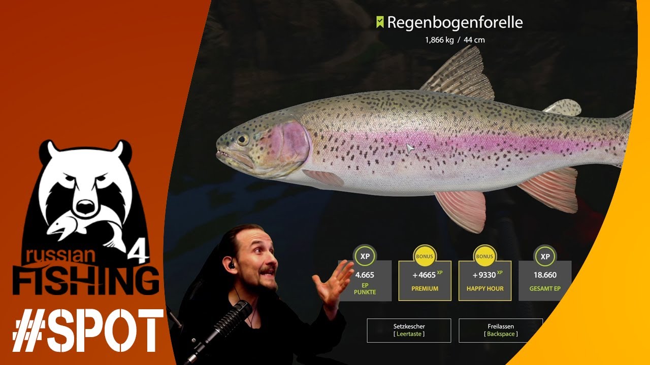 Russian Fishing 4 - Kuori - Regenbogenforelle, Spinner, Schleppen