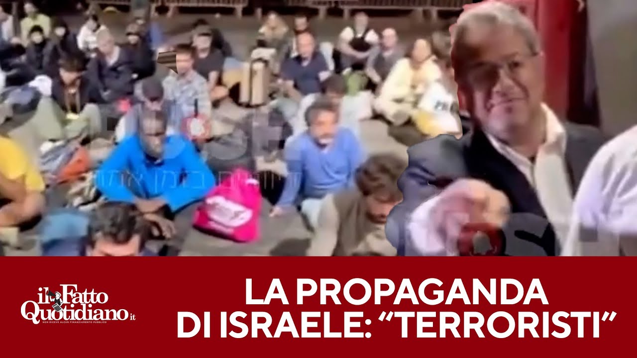 La propaganda del ministro di ultradestra Ben Gvir con i membri della Flotilla: “Sono terroristi”