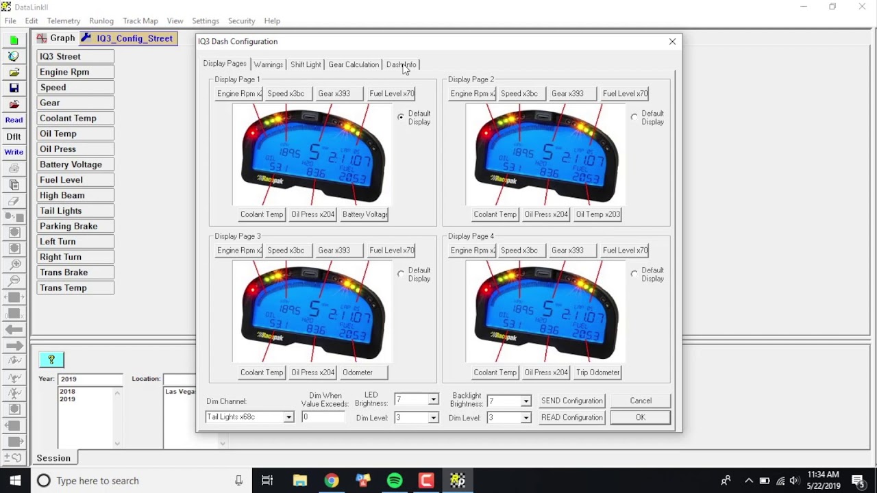 Добавление датчиков в Racepak IQ3s Street Dash
