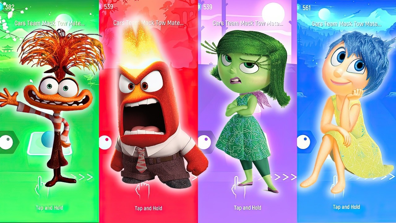 Anxiety vs Anger vs Disgust vs Joy Inside out 2 Tiles Hop (Coffin Dance cover)