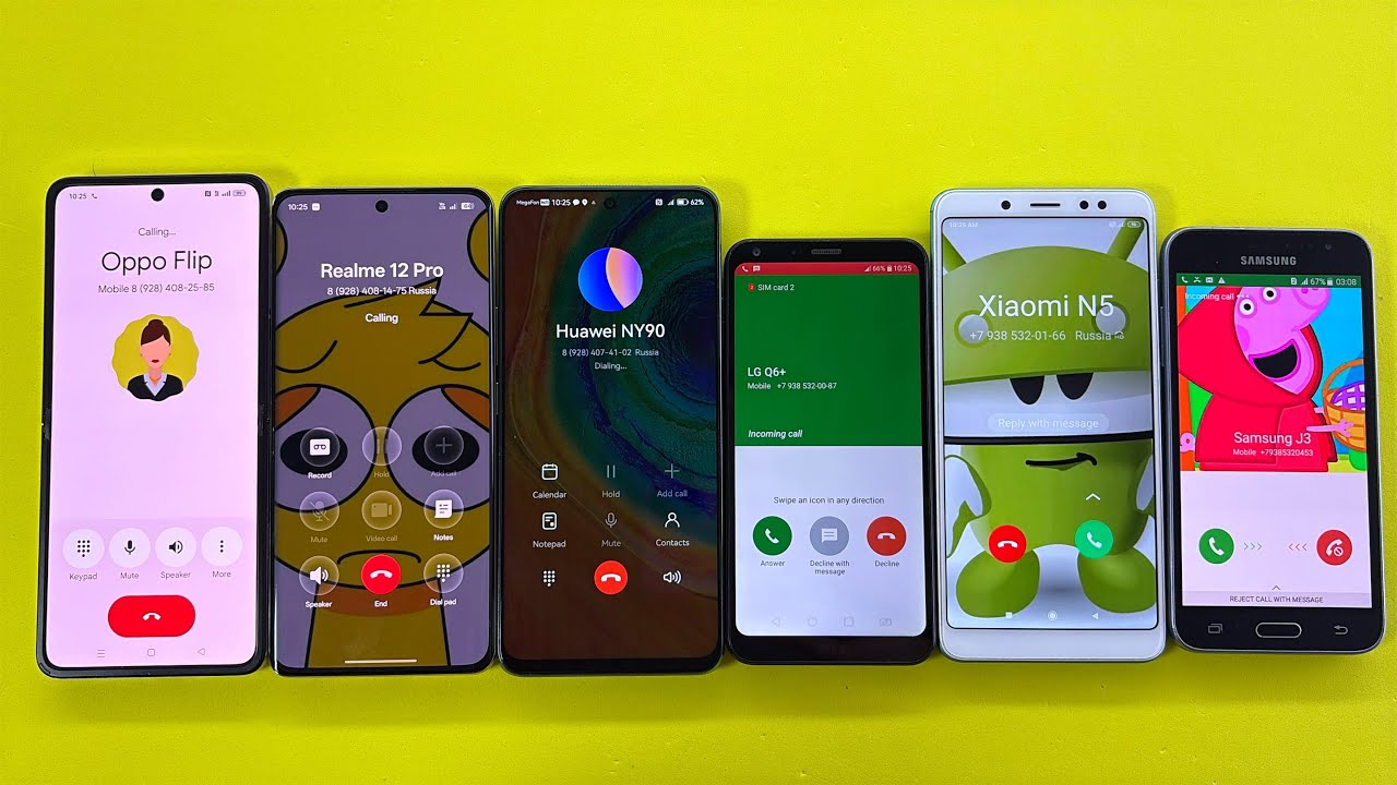 Incoming + Outgoing Call Samsung J3, Xiaomi Redmi N5, LG Q6+, Huawei Y90, OPPO Flip, Realme 12 Pro 