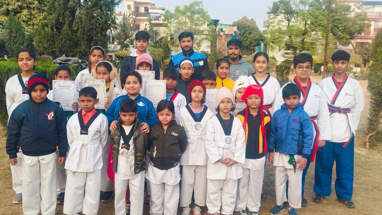 Taekwondo belt promotion cermony