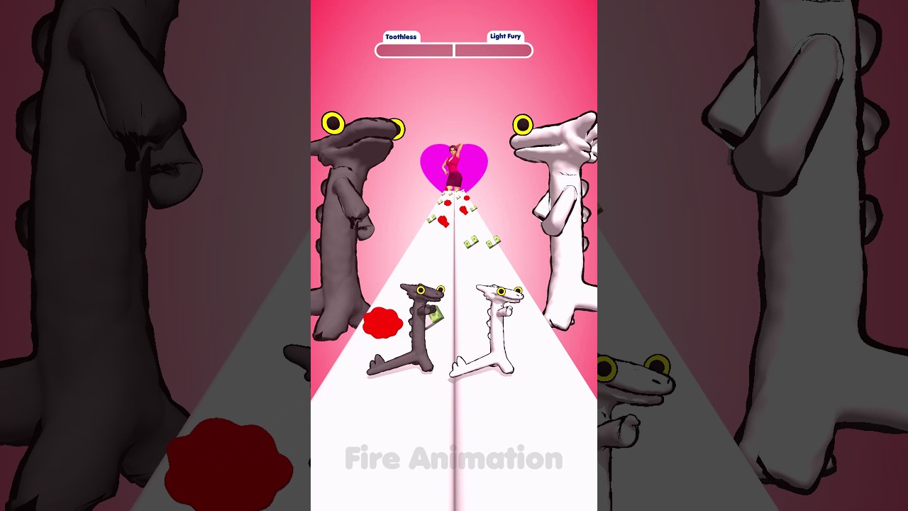 Toothless and Light Fury Dance Race Game Animation Meme #animation #ytshorts #shorts #viral