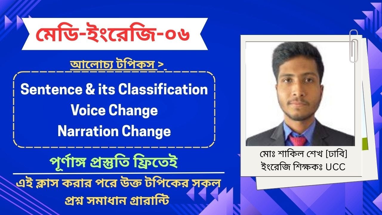 Medical English 06 | Sentence classification, Voice, Narration | MAT Admission 2026