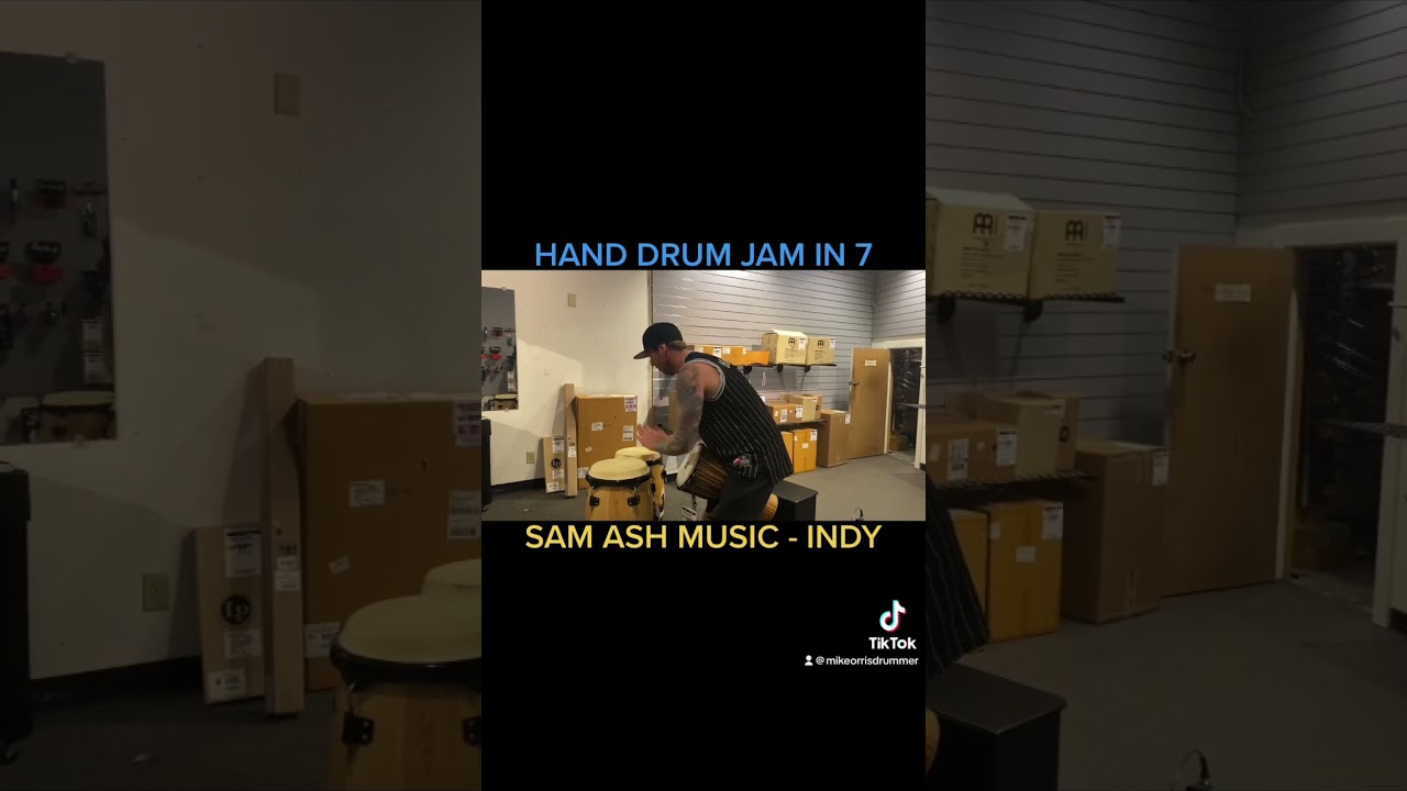 GROOVY HAND DRUM JAM IN 7/8 @ SAM ASH MUSIC INDY! - Mike Orris Drummer