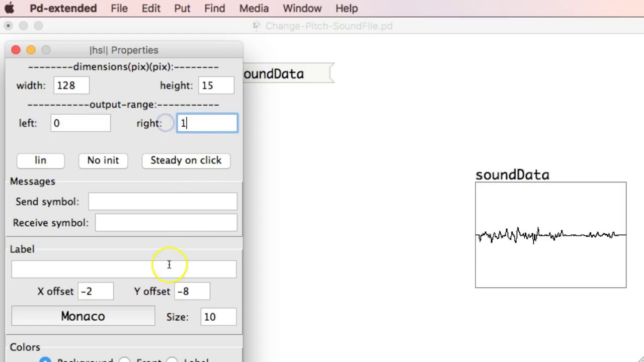 Change the pitch of a sound file in pure data