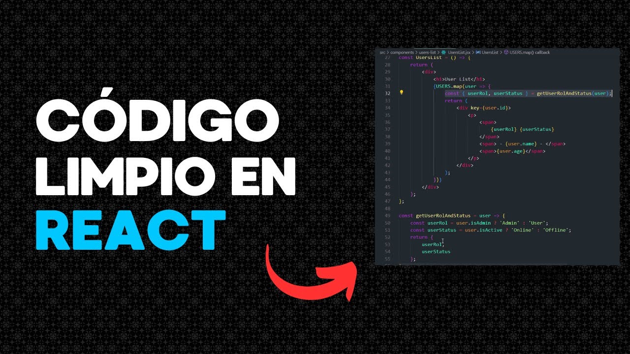 ESCRIBE código MÁS LIMPIO en REACT
