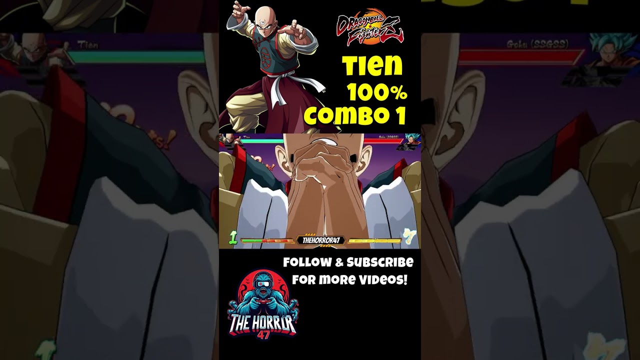 Tien's Monster 100% Combo #1⚡ Dragon Ball FighterZ Gameplay!