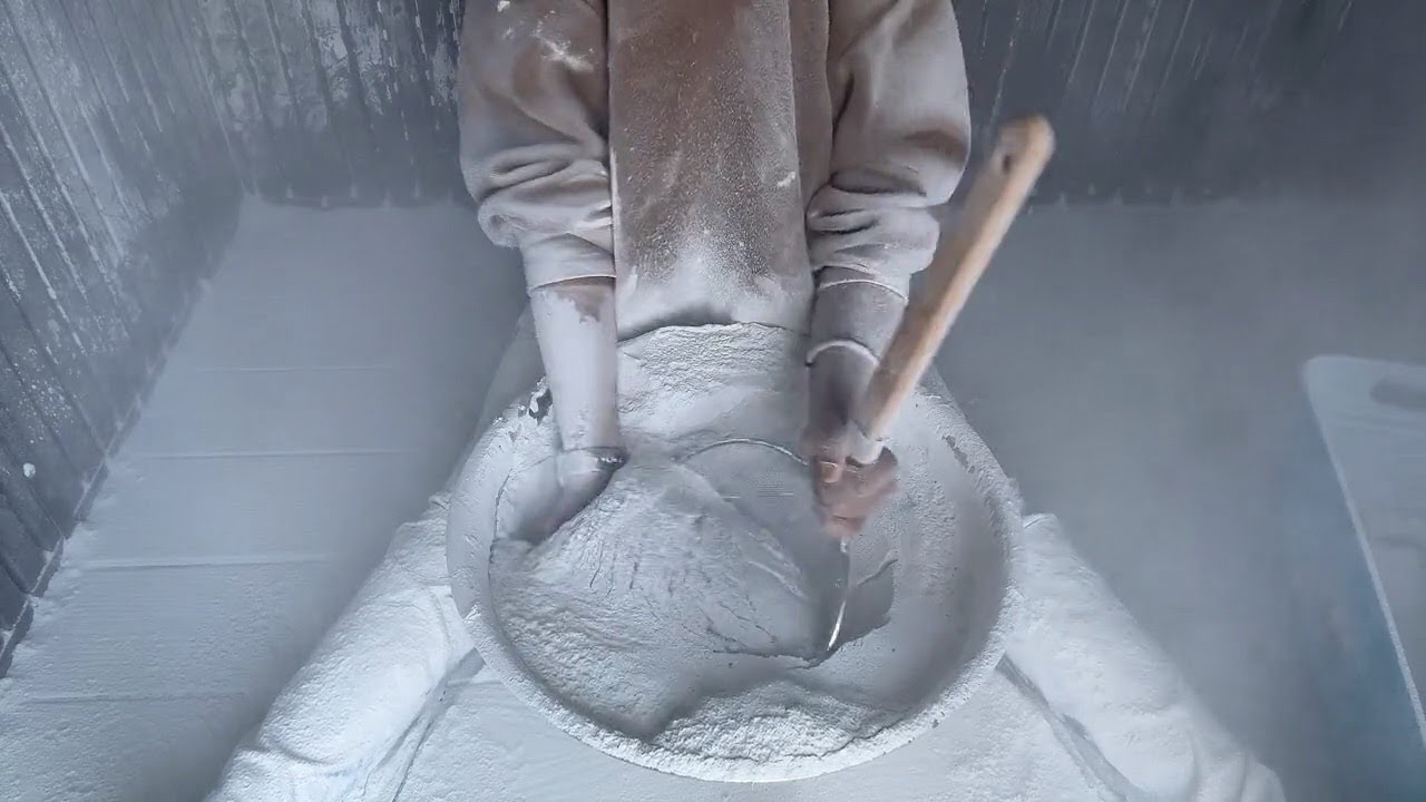ASMR BOWL, SPONGE AND FLOOR POWDER PLAY #ASMR #powderplay