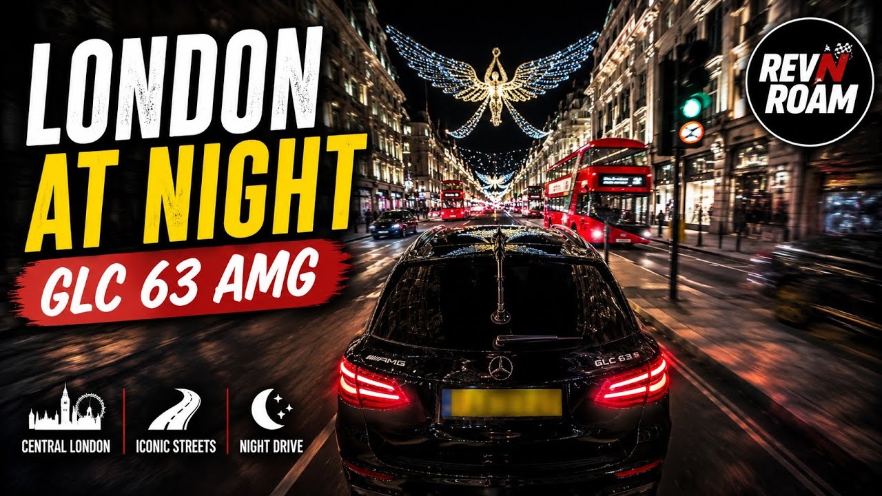 London at Night in a Mercedes-AMG GLC 63 AMG SUV | Leicester Square, Trafalgar Square & more