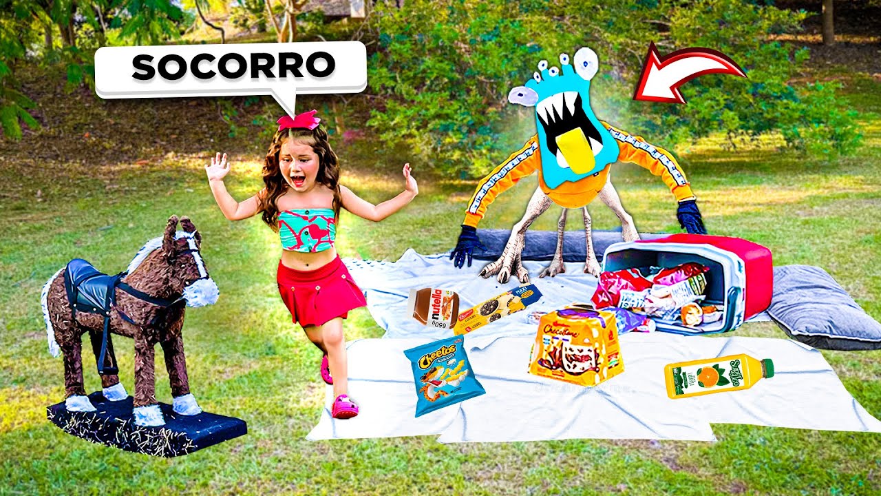 UM MONSTRO ASSUSTADOR TENTOU PEGAR A LAYRA NO PIQUENIQUE!