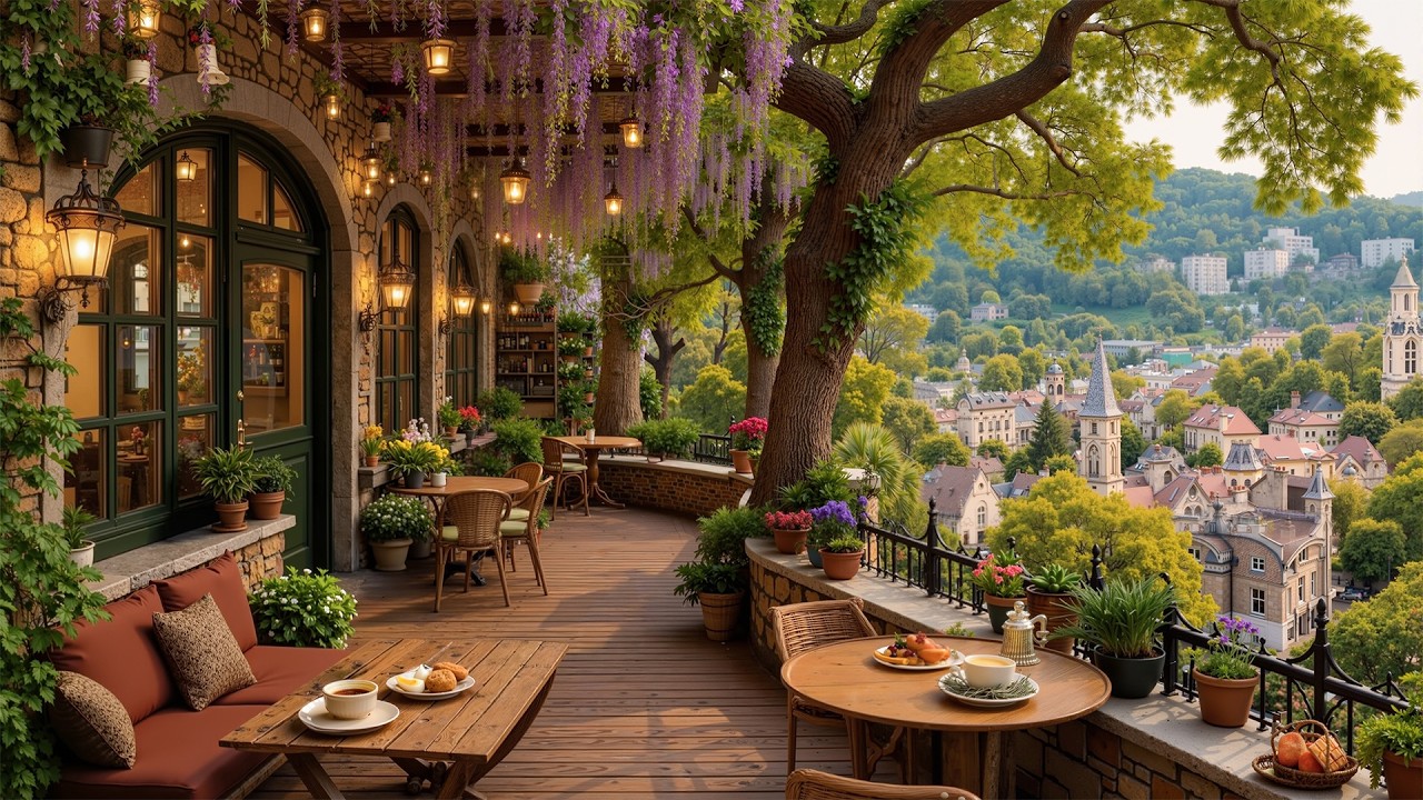 Gently Spring Cafe with Smooth Jazz Music 🌿 Relaxing Background Music for Work & Study