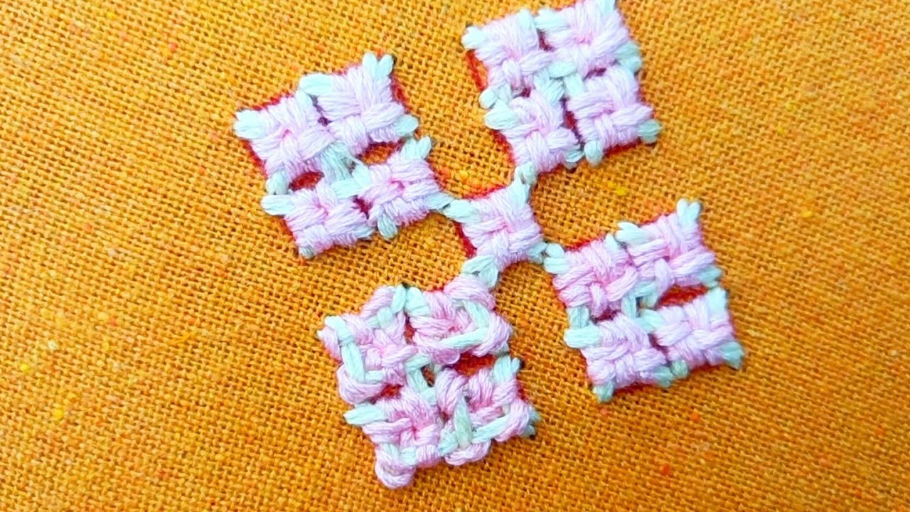 “Beautiful Square Pattern Hand Embroidery | Simple & Elegant Design ✨🧵”“Easy Square Type🩷🩷