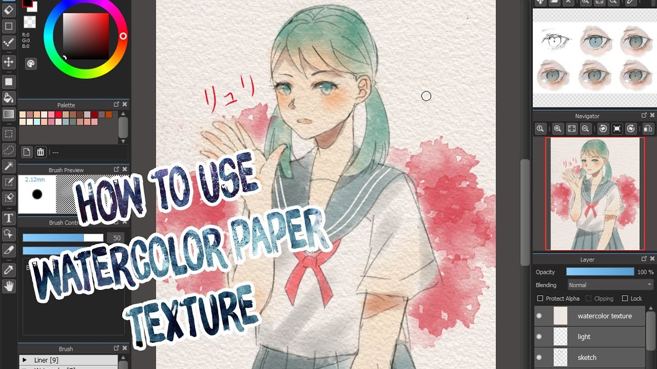 How to use watercolor texture in Medibang paint | Luulyhatsu