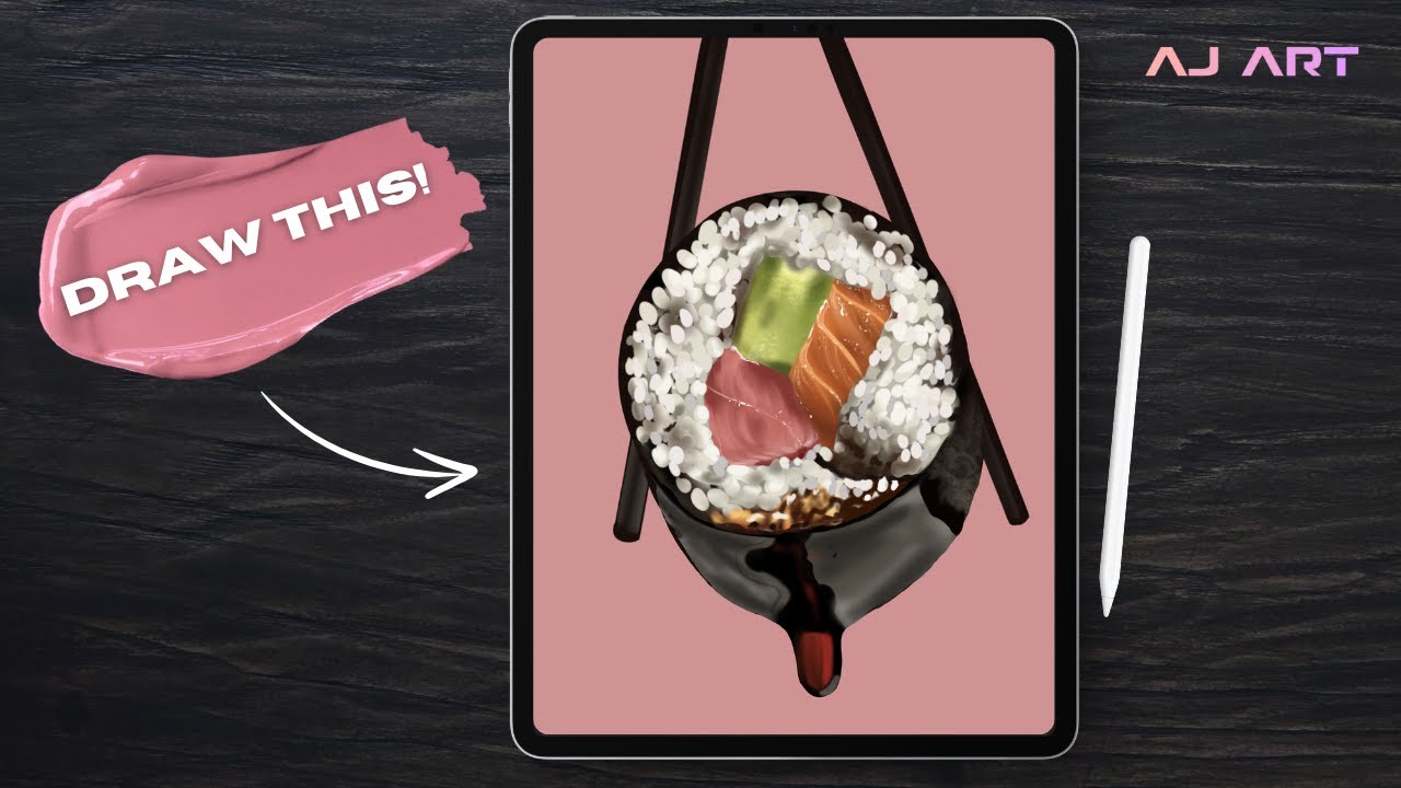 Draw With Me - Realistic Sushi | Procreate Digital Art Tutorial on iPad