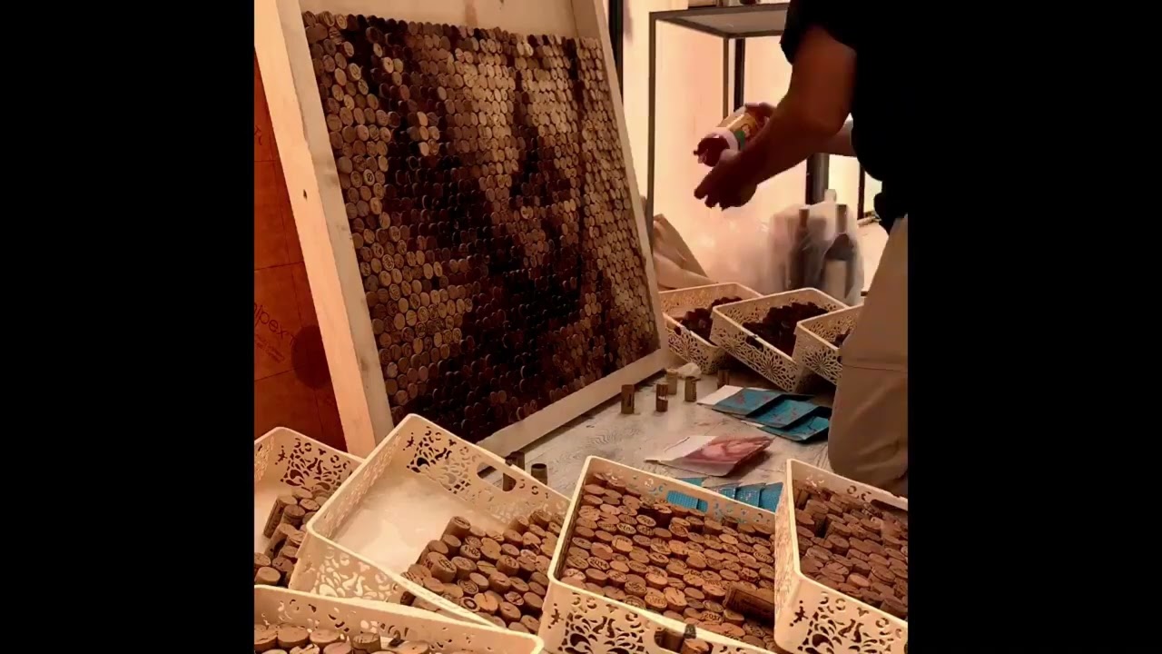 Creating Portrait with Wine Corks