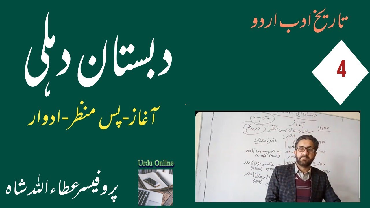 تاریخ ادب اردو 4| History of Urdu Literature 4| دبستان دہلی کا آغاز، پس منظر اور ادوار