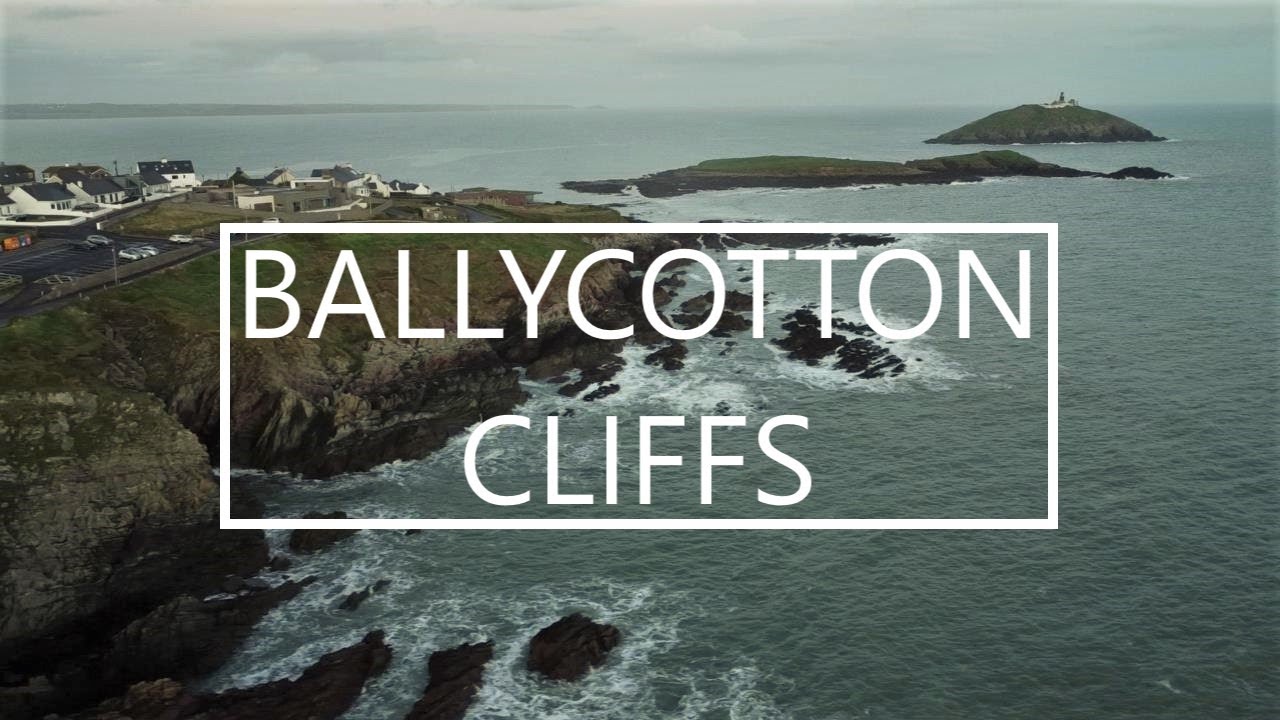 Sunset at Ballycotton cliffs, County Cork, Ireland - HD DJI mini 2 Drone Footage