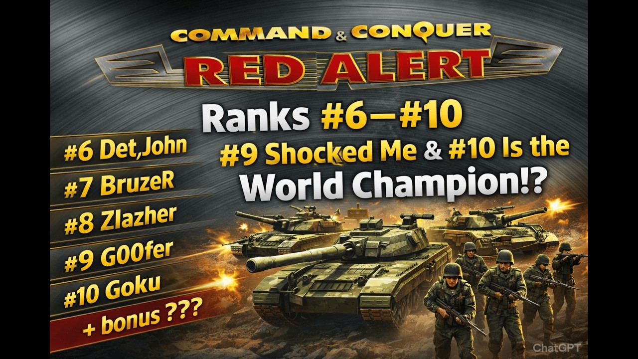 Command & Conquer: Red Alert Remastered — Ranks #6–#10 #9 Shocked Me & #10 Is the World Champion!?