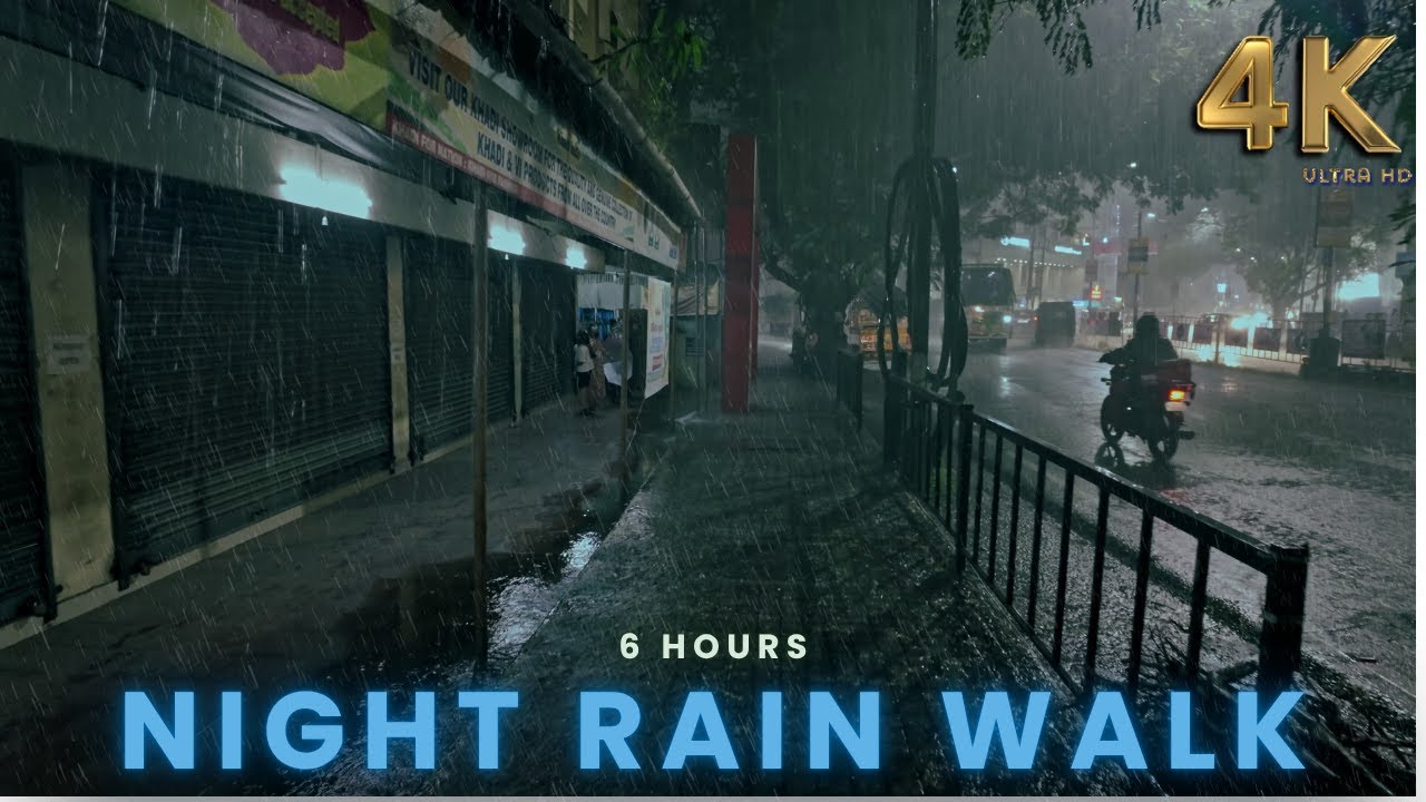 Urban Thunderstorm Symphony : Heavy Night Shower & Calming Thunder for Sleep ,Study ,and Focus