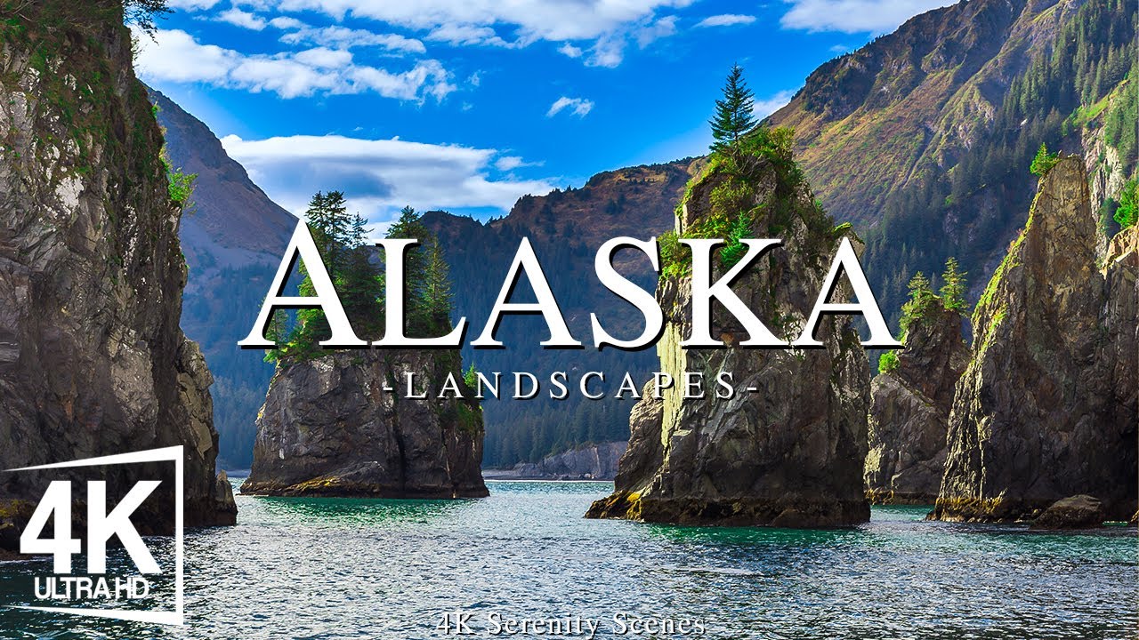 FLYING OVER Alaska - Relaxing Music With Beautiful Natural Landscape - Videos 4K
