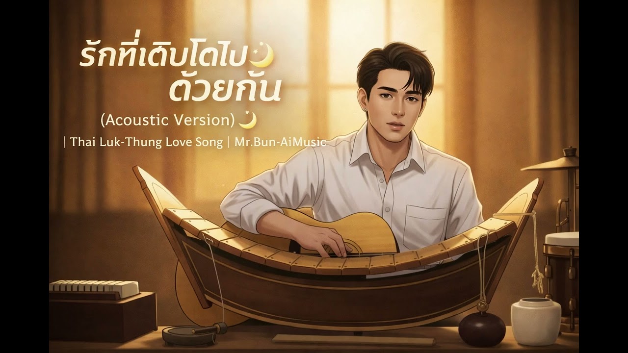 รักที่เติบโตไปด้วยกัน (Acoustic Version) 🌙 | Thai Luk-Thung Love Song | Mr.Bun-AiMusic