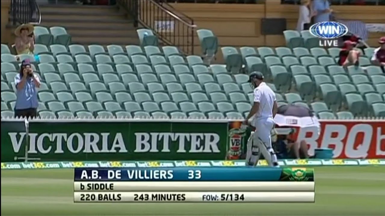 Ab de Villiers 33(220) vs australia ball by ball 2012 2nd test