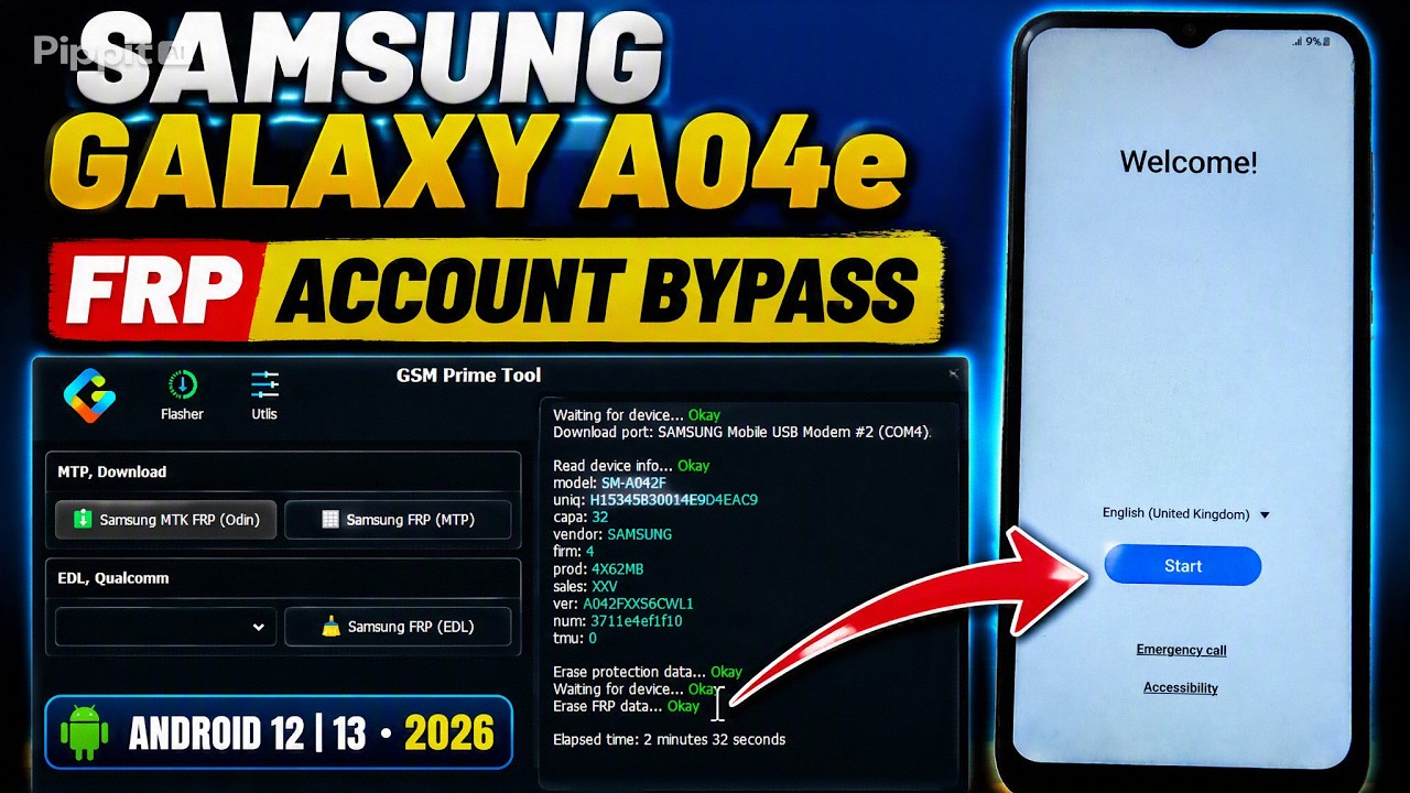 New Ultimate Guide of Bypassing FRP on Samsung A04e Google Account Delete Permanent