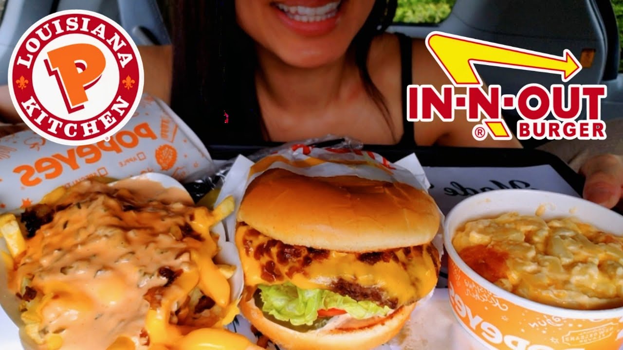 ASMR EATING IN-N-OUT CHEESEBURGER ANIMAL STYLE FRIES CAR MUKBANG REAL Sound 먹방 TWILIGHT SHOW