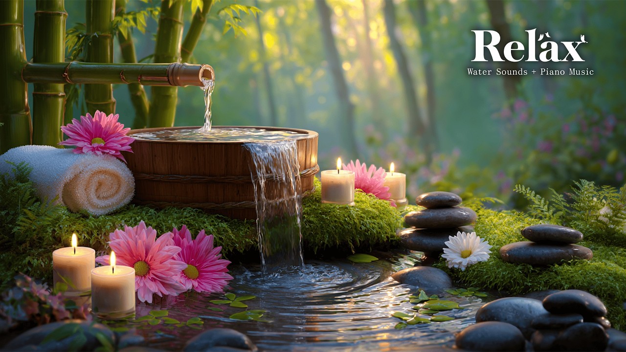 Relaxing Piano + Water Sounds 🌿 Deep Relaxation, Stress Relief & Inner Peace | Calm Mind & Body