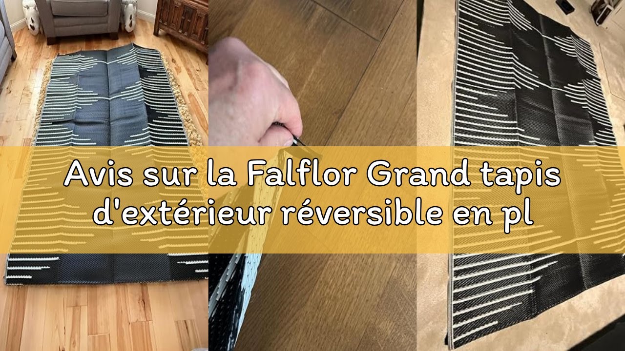 Avis sur la Falflor Grand tapis d'extérieur réversible en plastique imperméable et léger avec paille