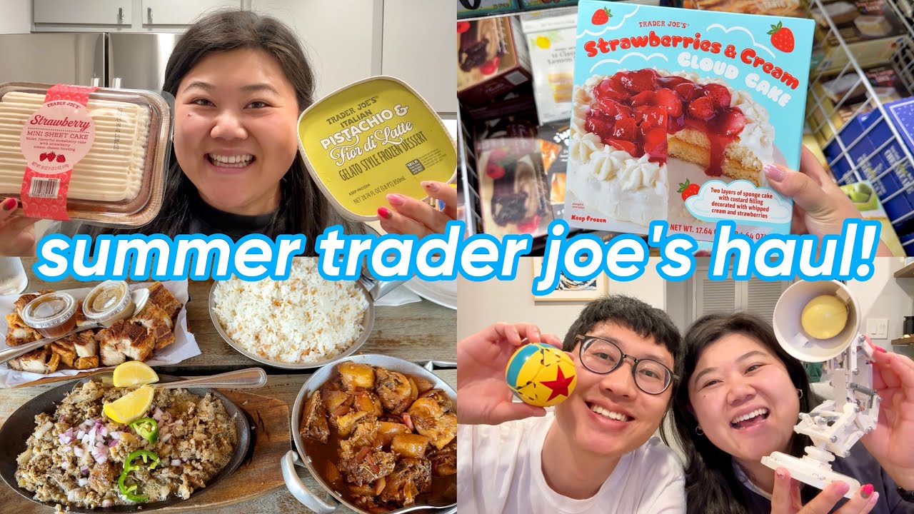 summer trader joe's haul & taste test ☀️🍓 + more bay area foods! 😋
