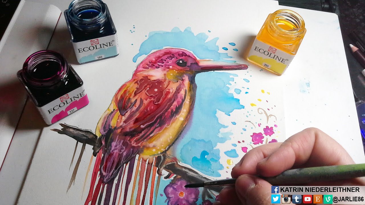 [Watercolor Speedpaint] Cherry Blossom Bird