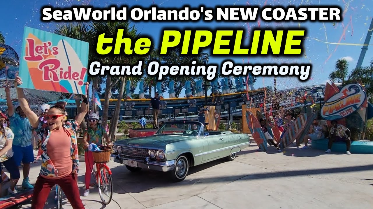 SeaWorld Orlando's PIPELINE THE SURF COASTER (Grand Opening Ceremony) and the new show SURF HOLIDAY