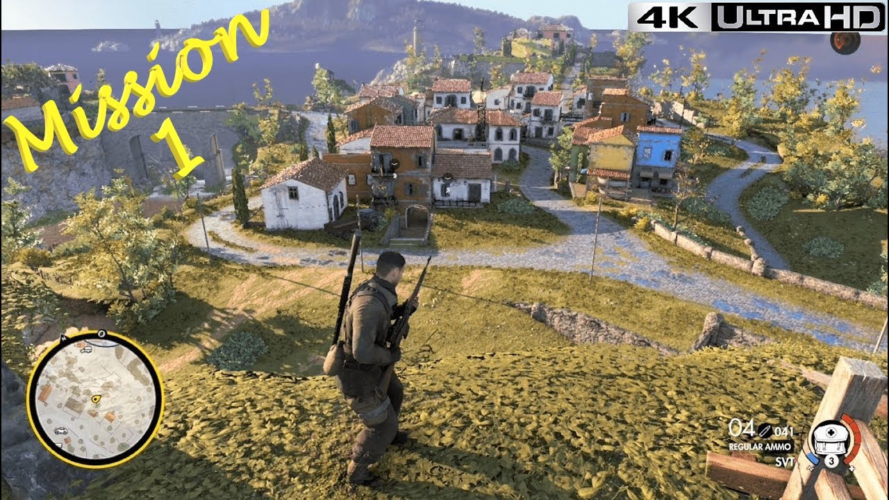 Sniper Elite 4.Mission 1 - San Celini Island..4K Ultra HD Walkthrough Gameplay  (No Commentary)