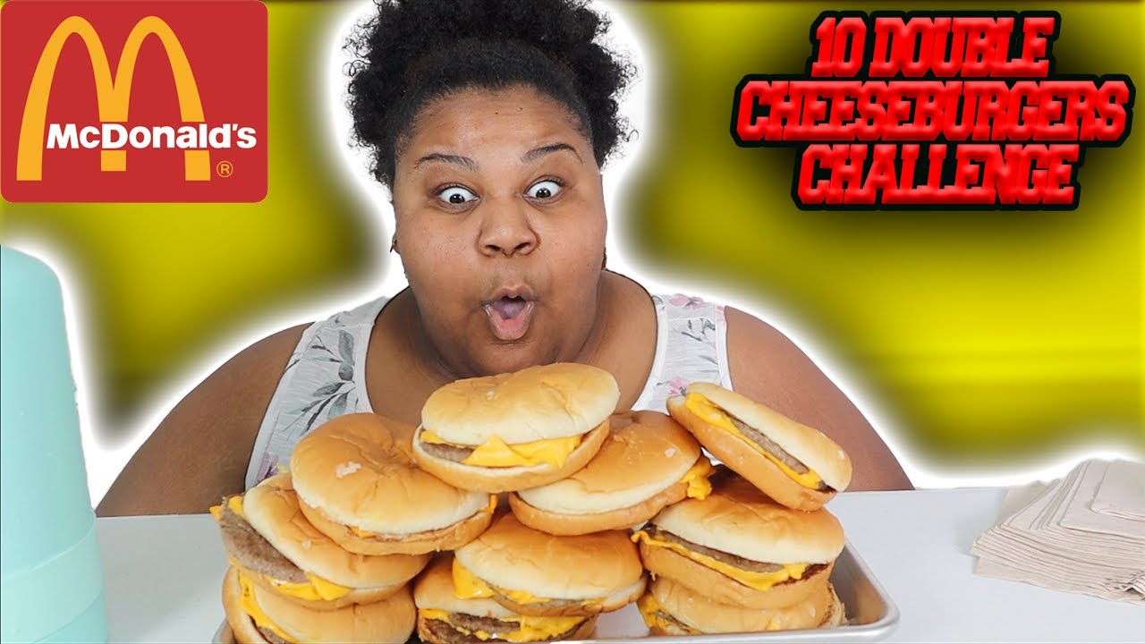 10 DOUBLE CHEESEBURGERS CHALLENGE| EAT TILL YOU FULL CHALLENGE| MCDONALDS CHALLENGE