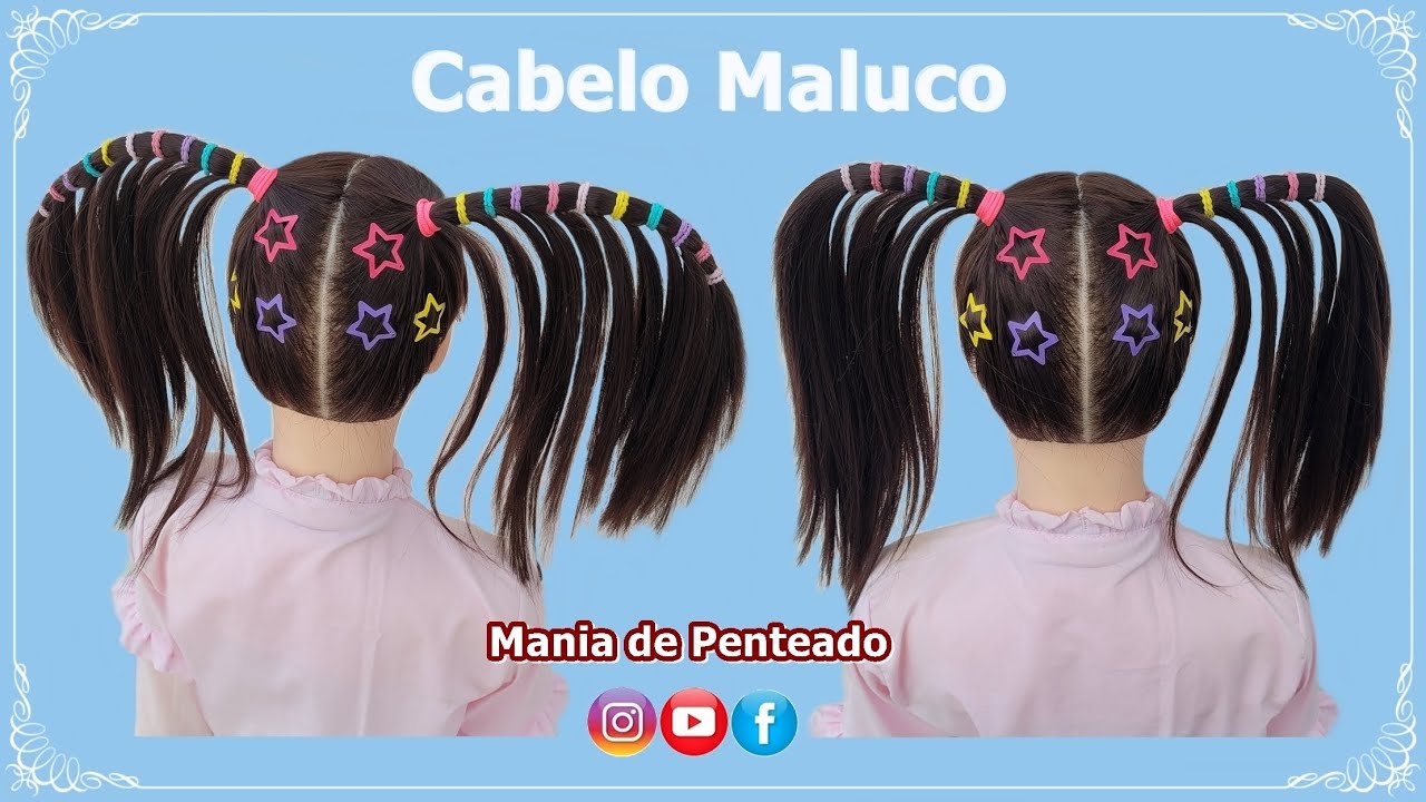 Penteado Infantil com Cabelo Maluco | Crazy Hair Day | Hair Tutorial for Girls