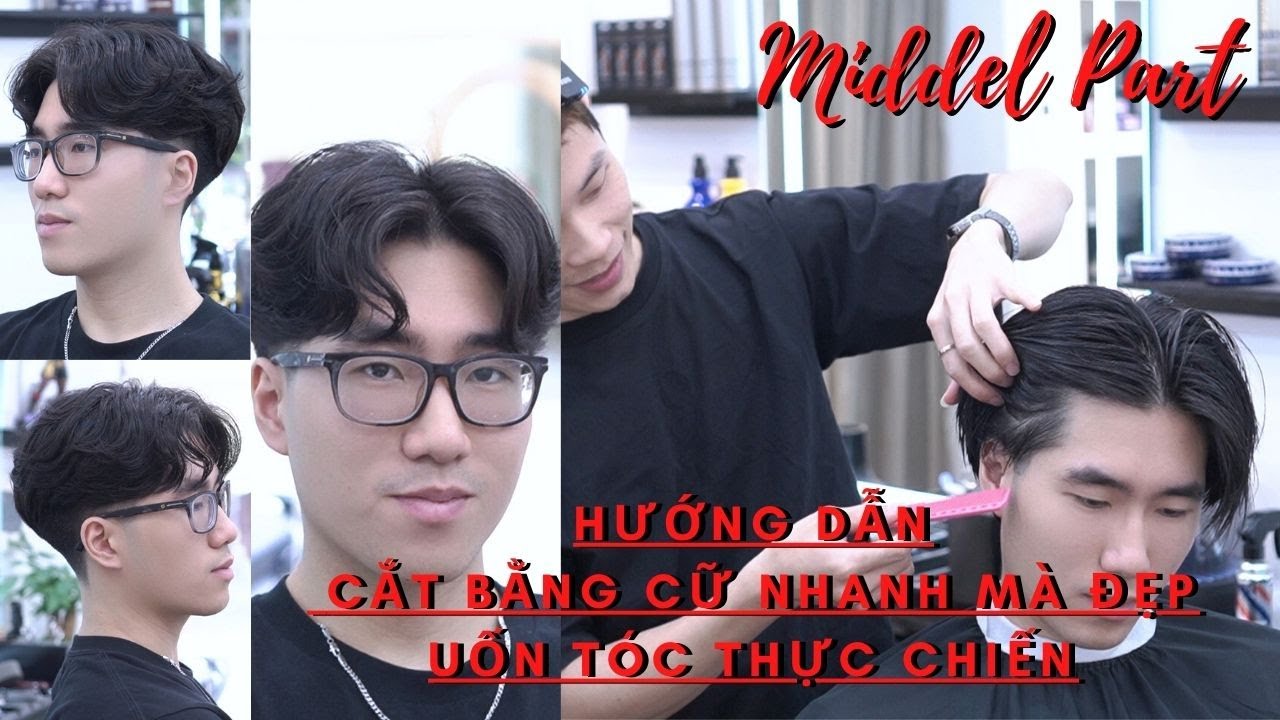 Cắt Và Uốn Chi Tiết Kiểu Tóc Middel Part Phong Cách Châu Âu Chơi Tết 2025 | TUẤN BARBER SHARING