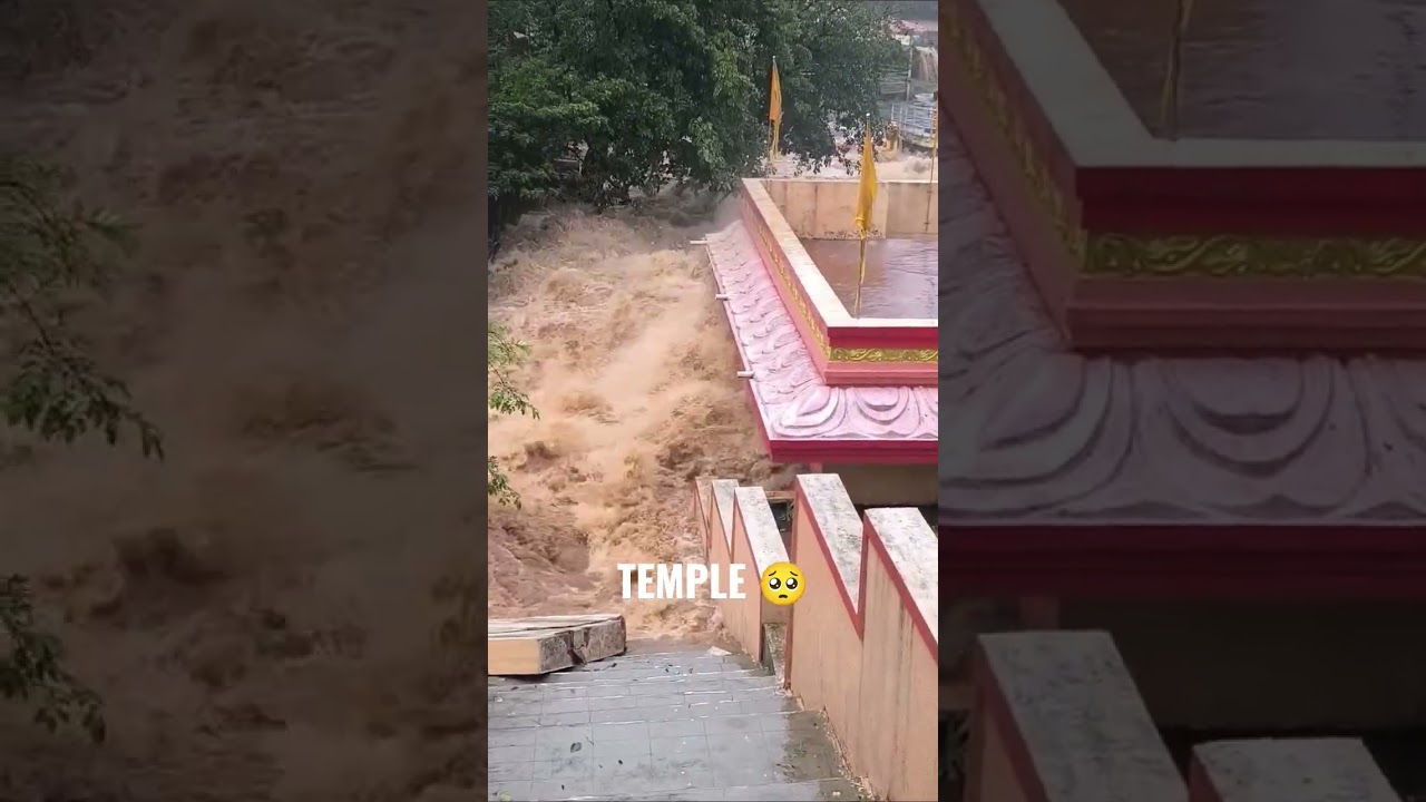 Temple Trapped in Massive Floodwater! 😱🌊 This Is Terrifying! #Shorts