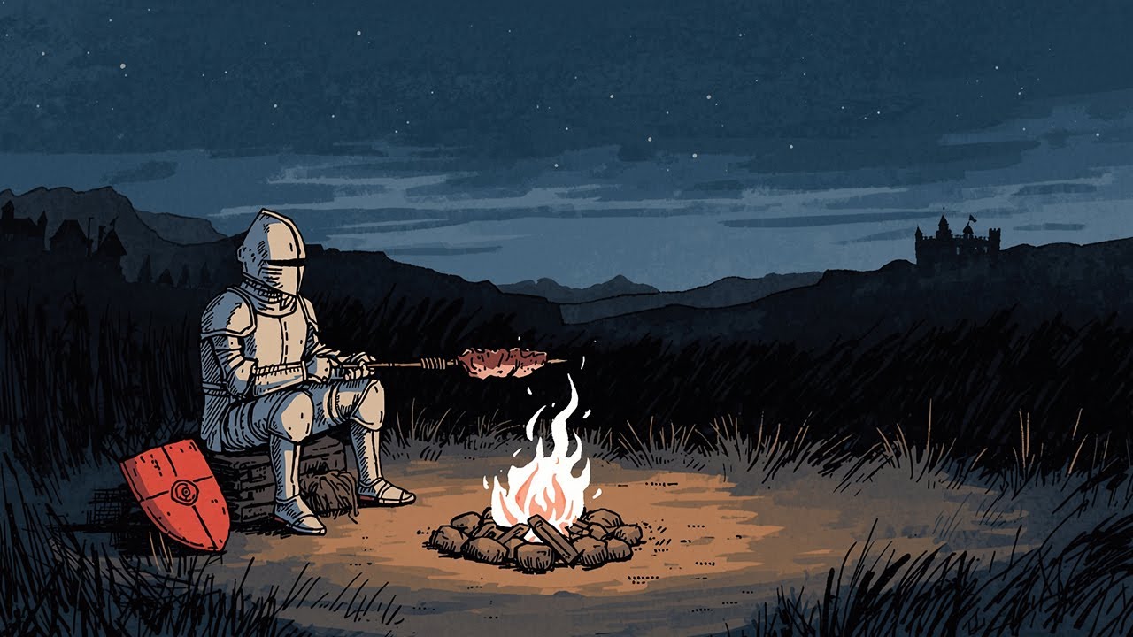 Medieval Fantasy Ambience for Reading 🌌 Quiet Campfire Scene | Medieval Ambience