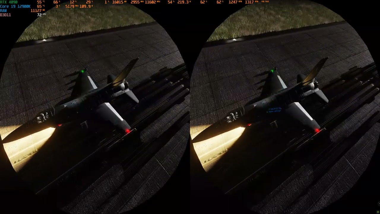 Core i9 12900K, Gigabyte RTX 4090 Windforce, Asus z690 TUF , DCS World VR 2.8.7.42718 night falcon