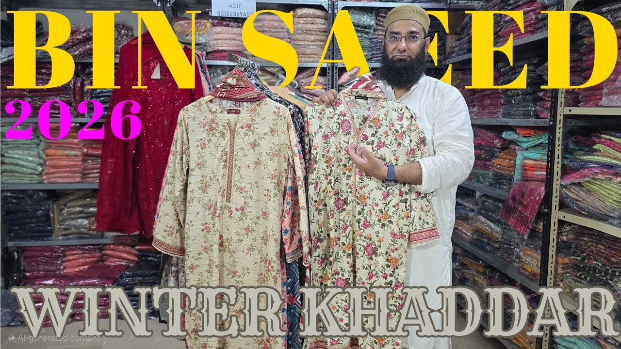 2026 NEW KHADDAR PRINTED 3PCS by Bin Saeed (Discounted price) @binasiffabricofficial 