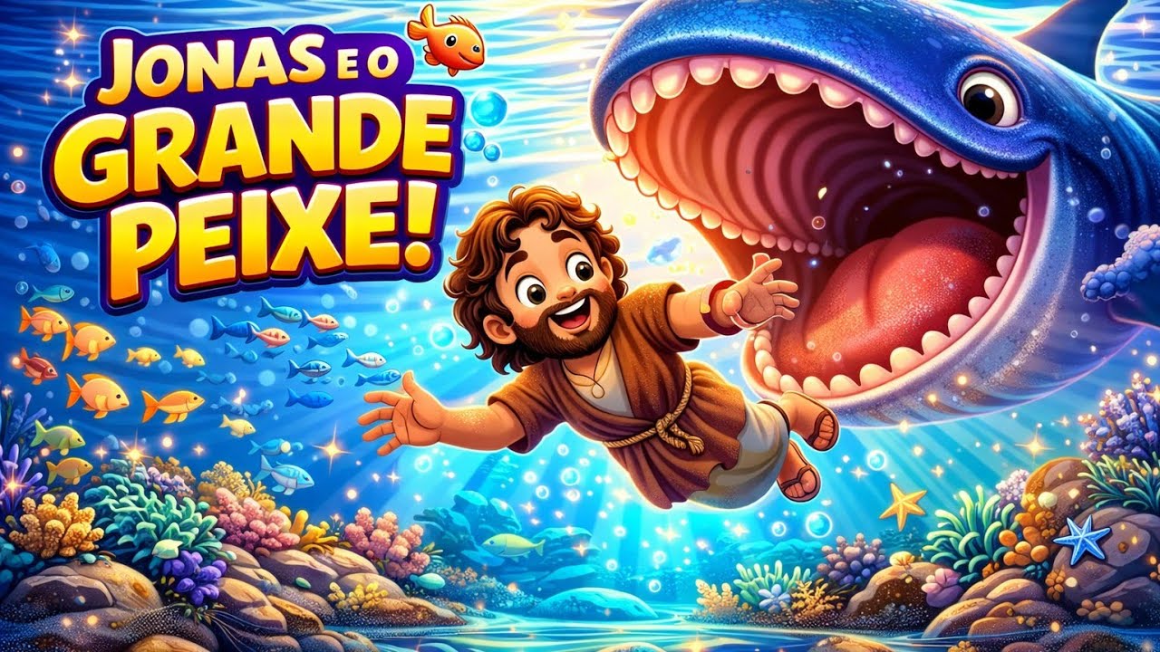 JONAS e o Grande Peixe 🐳 | Ele Tentou Fugir de Deus! | História Bíblica Infantil